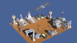 Low Poly Cartoony Space Colony Pack Low-poly 3D model