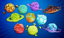 Low Poly Planets - Stylized Textures - Cartoon Low-poly 3D model