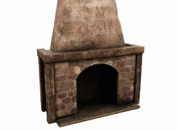 Medieval Fireplace Low-poly 3D model