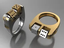 movable dice ring backgammon 3D print model