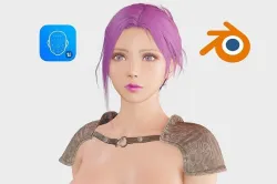 Naked Female Warrior Character Low-poly 3D model