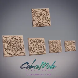 Ornate Emblem Square Base Pack (4pcs)