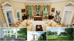 Oval Office with Exterior Low-poly 3D model