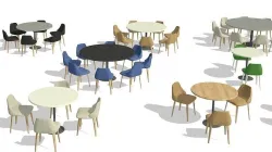 Parametric Revit Round Table Chair Configuration Setups Family 3D model