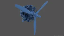 PW R1830 Radial Engine - 1-6 scale 3D print model