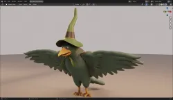 Raven Witch bird From Peter Wheat comic book 3D Model Low-poly 3D model