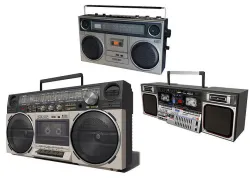 Retro Boom Box Ghetto Blaster Pack 3D model