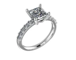 Ring princess cut diamond engagement 3D print model
