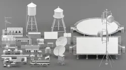rooftop parts  Low-poly 3D model