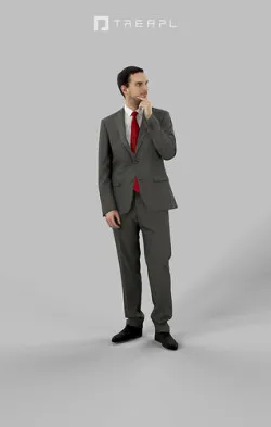 SCANNED Man Business Man Jest Standing Thinking 3D model