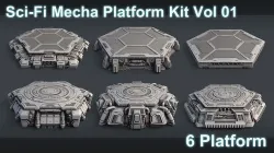 Sci-Fi Mecha Platform Kit Vol 01 3D model