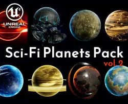 Sci-Fi Planets Pack vol 2 Low-poly 3D model