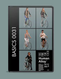 set of  3D women on bicycles low-poly 3D models Low-poly 3D model