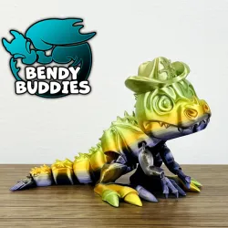 Sheriff Spike Hat / T-Rex Articulated / Print-in-Place Dinosaur / Cute Tyrannosaurus / Dino World Beast