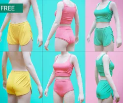 Shorts and Undergarment 3D model
