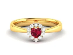 Solitaire Engagement Heart  Rings 3D print model