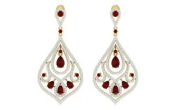 Solitaire Women Drop Earring 3dm STL OBJ FBX Render Details 3D print model