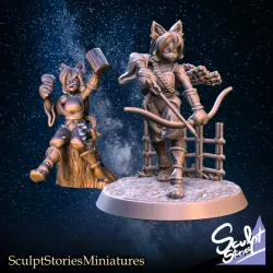[SSS] Catgirl archer (fight & night feast pose)