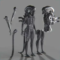 Standing xenomorph model 3D print model