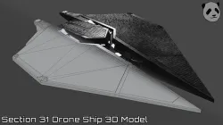 Star Trek Section 31 Drone Starship Low-poly 3D model