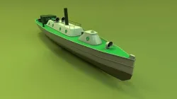 Steam motor boat 1907 Low-poly 3D model