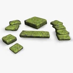 Stone Platforms - Moss 1 Low-poly 3D model