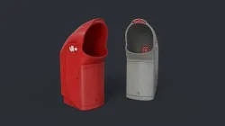 Street Trash Can 31 PBR Game Ready Low-poly 3D model