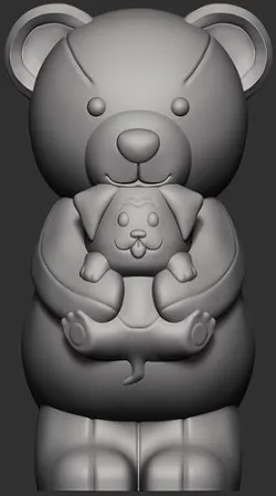 TEDDY BEAR WITH PUPPY FOR DECORATION 3D print model