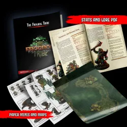 "The Frogrog Tribe": Monster Templates, Paper miniatures & Battle Maps