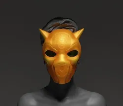 Tiger Concept Face Cosplay Mask 3D print model