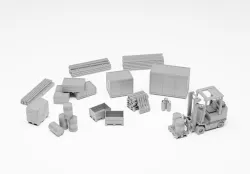Transport pack - Forklift with cargo H0 scale 3D print model