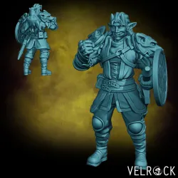 Tundra Tiefling Fighter (PRESUPPORTED)