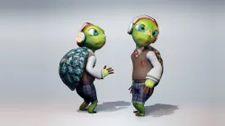 Turtle Character Rigged Cartoon Stylize 3D model Low-poly 3D model