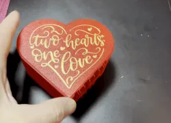 "Two Hearts One Love" Heart-Shaped Print-in-Place Box