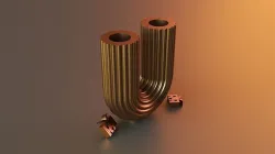 U-Shape Ribbed Curl Vase 3D print model