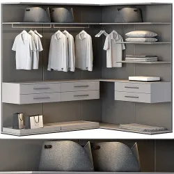 Walk-in Wardrobe beige 3D model
