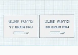 5.56 NATO/.223 Rem Ammo Can Label Stencils (55gr/77gr)