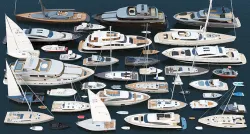 50 Yachts and Boats collection 3D model