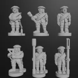 6-15mm 17th Century Pike & Shotte Scottish Artillerymen (ECW) & Blender File P&S-12