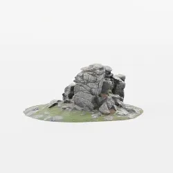 A Rock Formation - Dartmoor Stone Photo-Scan Model Low-poly 3D model