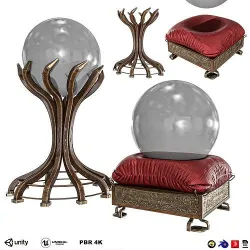 Amlong Crystal Ball 2 Types Low-poly 3D model