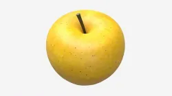 Apple single fruit golden 3D model