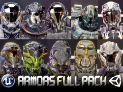 Armors Full Pack Low-poly 3D model
