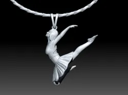 Ballet dance pendant Silver Gold  Print 3D print model