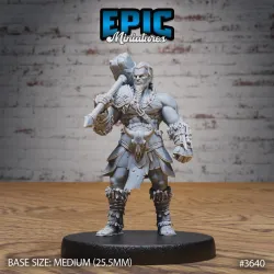 Barbarian Tribe Male Hammer / Arctic Warrior / Frozen Human / Snow Fighter / Wildling / Ice Age Encounter