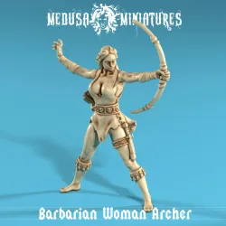 Barbarian Woman Archer with Bow and Attitude