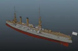 BattleShip Low-poly 3D model