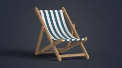 Beach Chair Deck Chair Low-poly 3D model