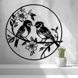 Birds with Flowers Wall Art