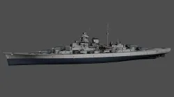 Bismarck battleship Low-poly 3D model